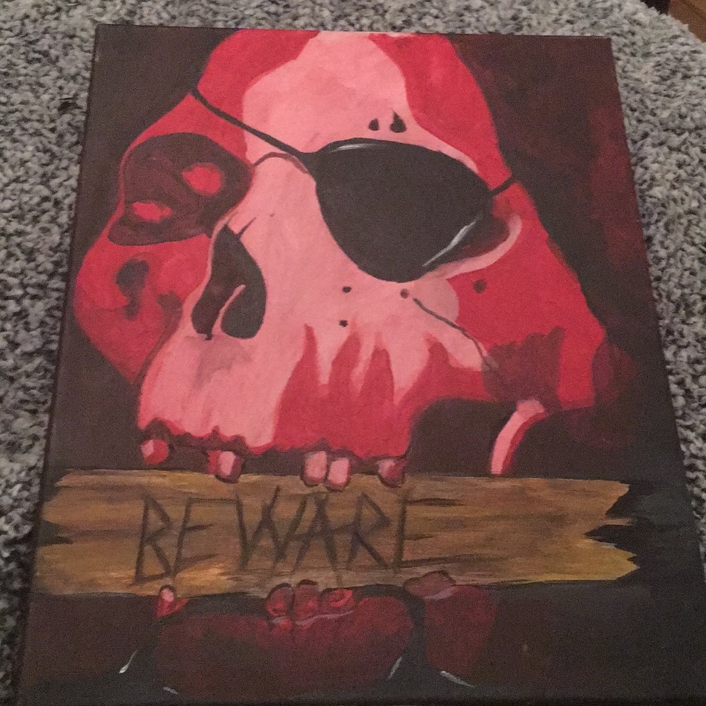 A skull painting